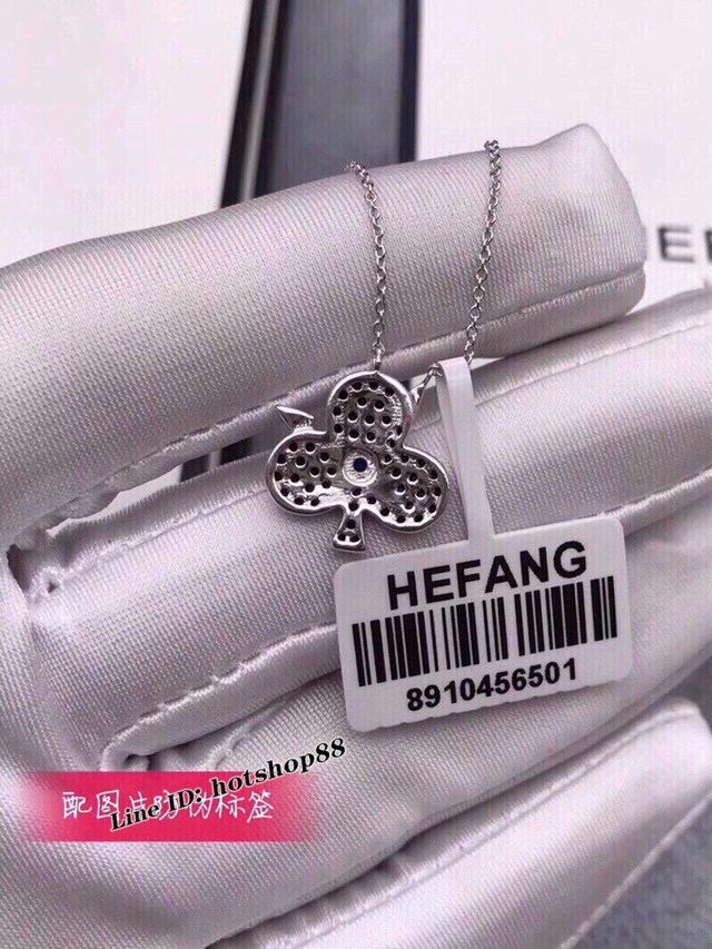 HEFANG Jewelry/何方珠寶官網同步925純銀撲克項鏈 zgb2471